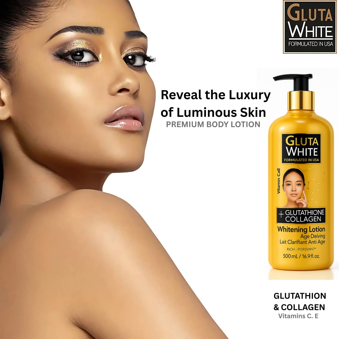 Gluta White(Whitening Lotion 500 ml + Soap + Whitening Cream 275ml + Anti-Acne & Anti-Melasma Cream