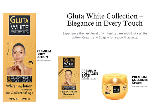 Gluta White Radiance Set (Lotion 500ml + Soap + Whitening Cream 275ml) — Brightening & Moisturizing