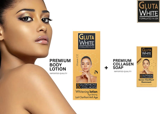Whitening Gluta Lotion 250ml & Clarifying Soap Set Brightening Care with Glutathione + Collagen