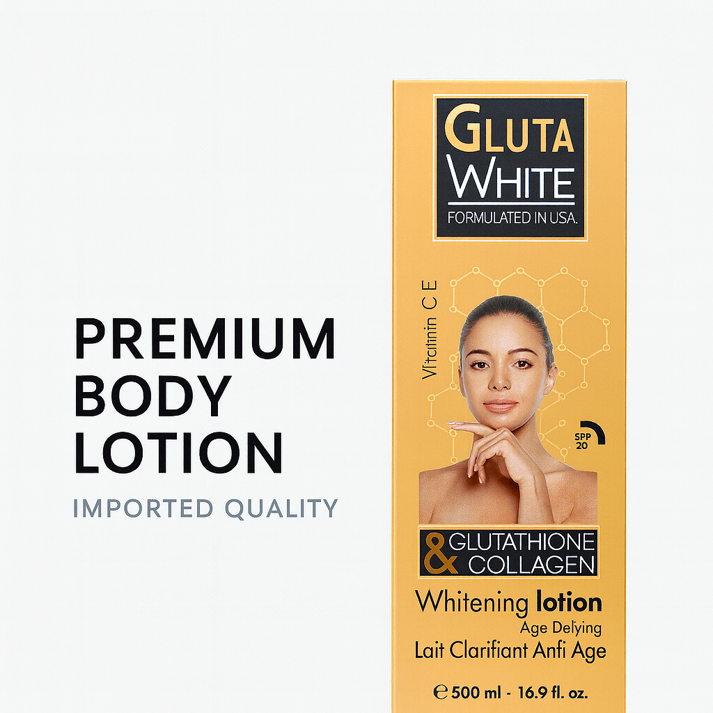 Gluta White Whitening Body Lotion with Glutathione & Collagen – 500ml