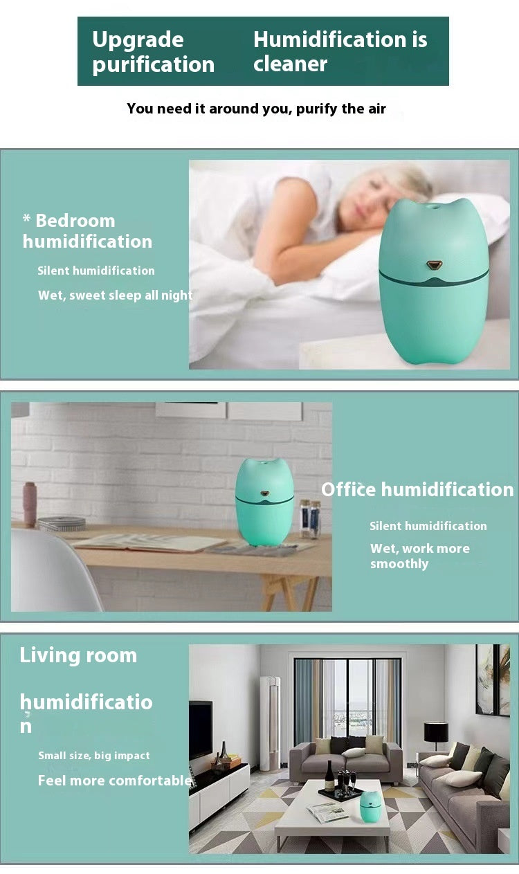 Cute Pet Cat Humidifier Household Car Desktop Air Atomization Mini Spray Aromatherapy Mute Hydrating
