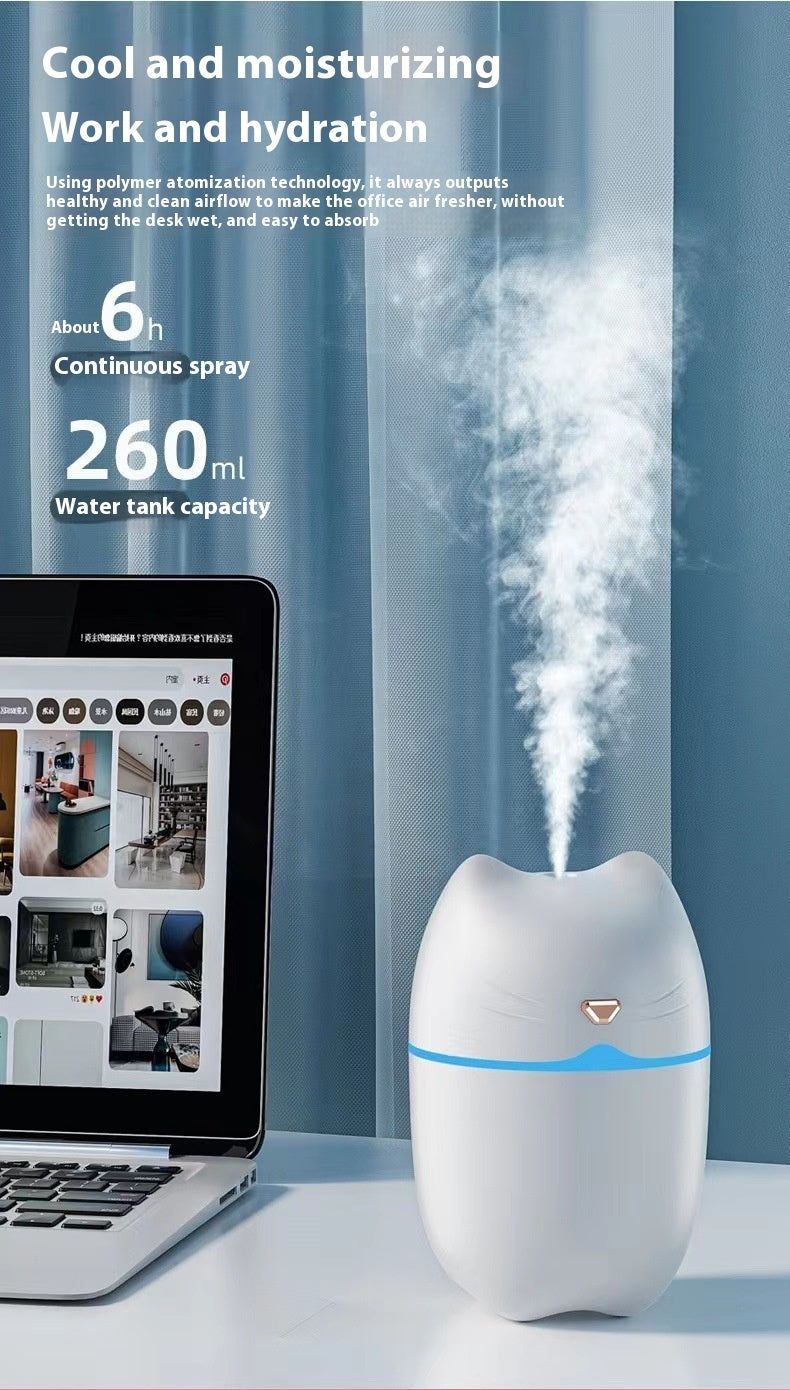 Cute Pet Cat Humidifier Household Car Desktop Air Atomization Mini Spray Aromatherapy Mute Hydrating