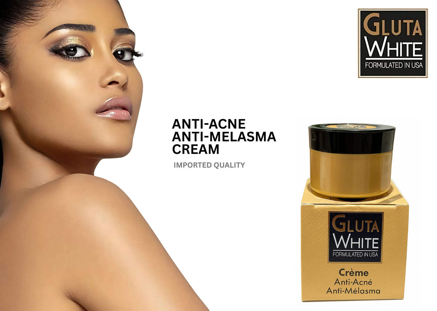 Gluta White Anti-Acne & Anti-Melasma Cream 15gm – Glutathione & Collagen Whitening Formula