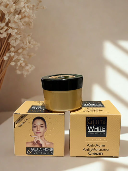 Gluta White Anti-Acne & Anti-Melasma Cream 15gm – Glutathione & Collagen Whitening Formula