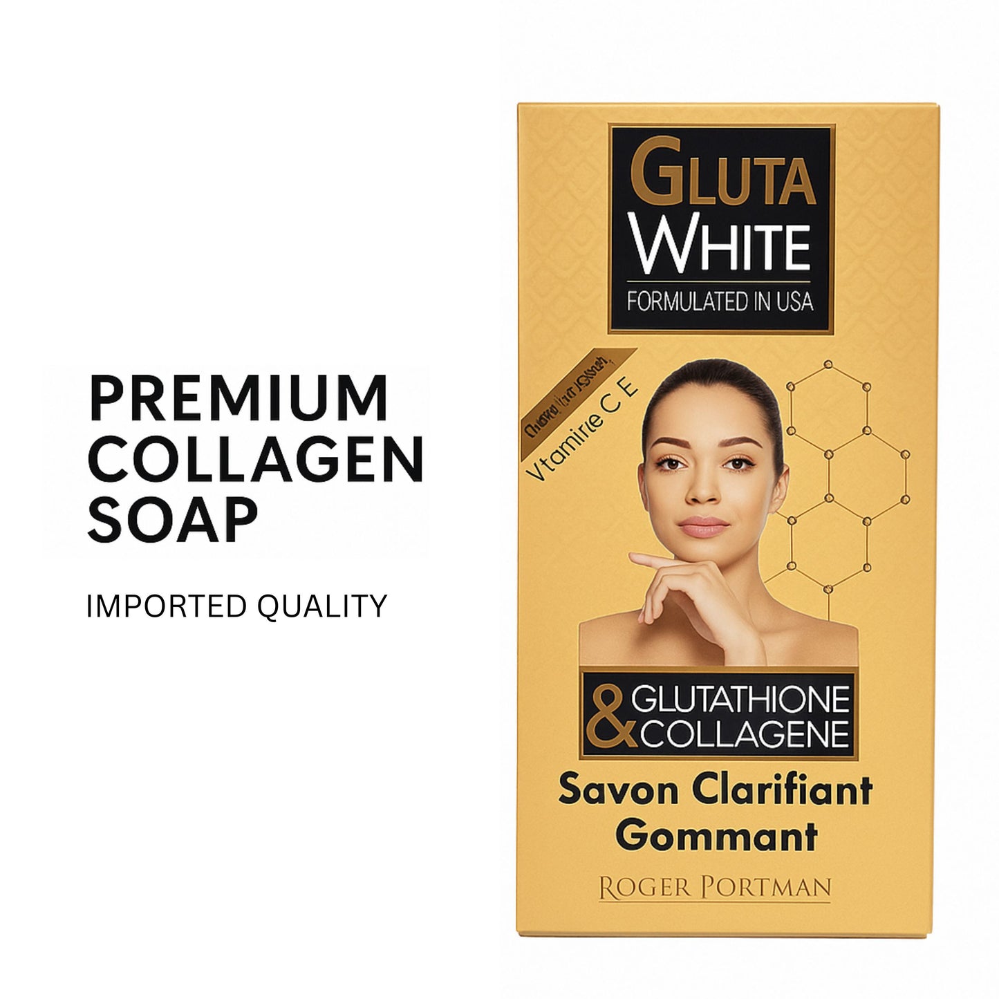 Gluta White Clarifying Exfoliating Soap – Glutathione & Collagen Brightening Formula | Formulated in USA