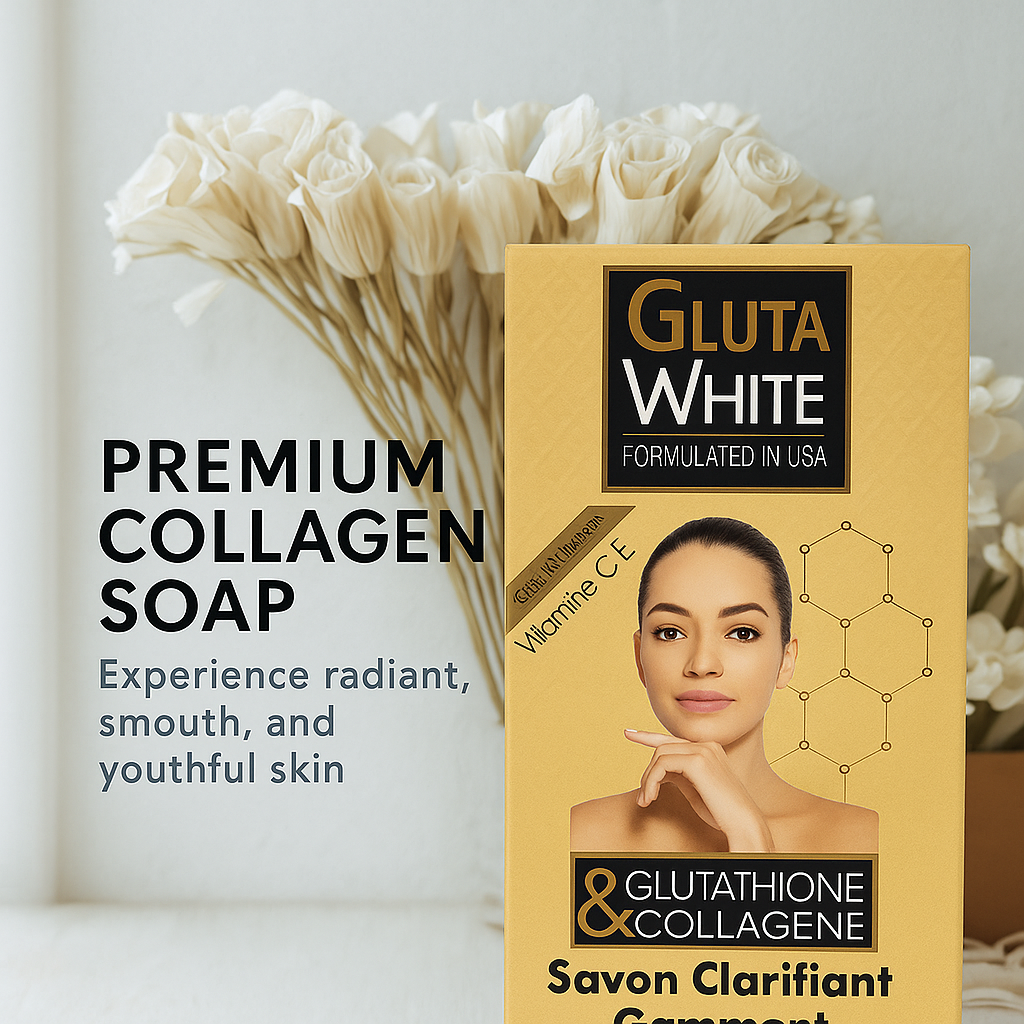 Gluta White Clarifying Exfoliating Soap – Glutathione & Collagen Brightening Formula | Formulated in USA