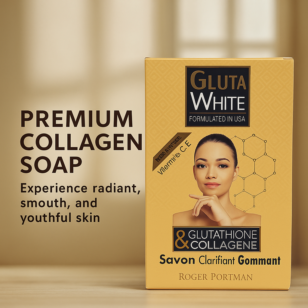 Gluta White Clarifying Exfoliating Soap – Glutathione & Collagen Brightening Formula | Formulated in USA