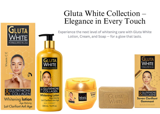 Gluta White Radiance Set (Lotion 500ml + Soap + Whitening Cream 275ml) — Brightening & Moisturizing